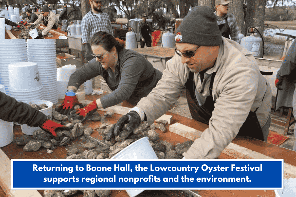 Returning to Boone Hall, the Lowcountry Oyster Festival supports regional nonprofits and the environment.
