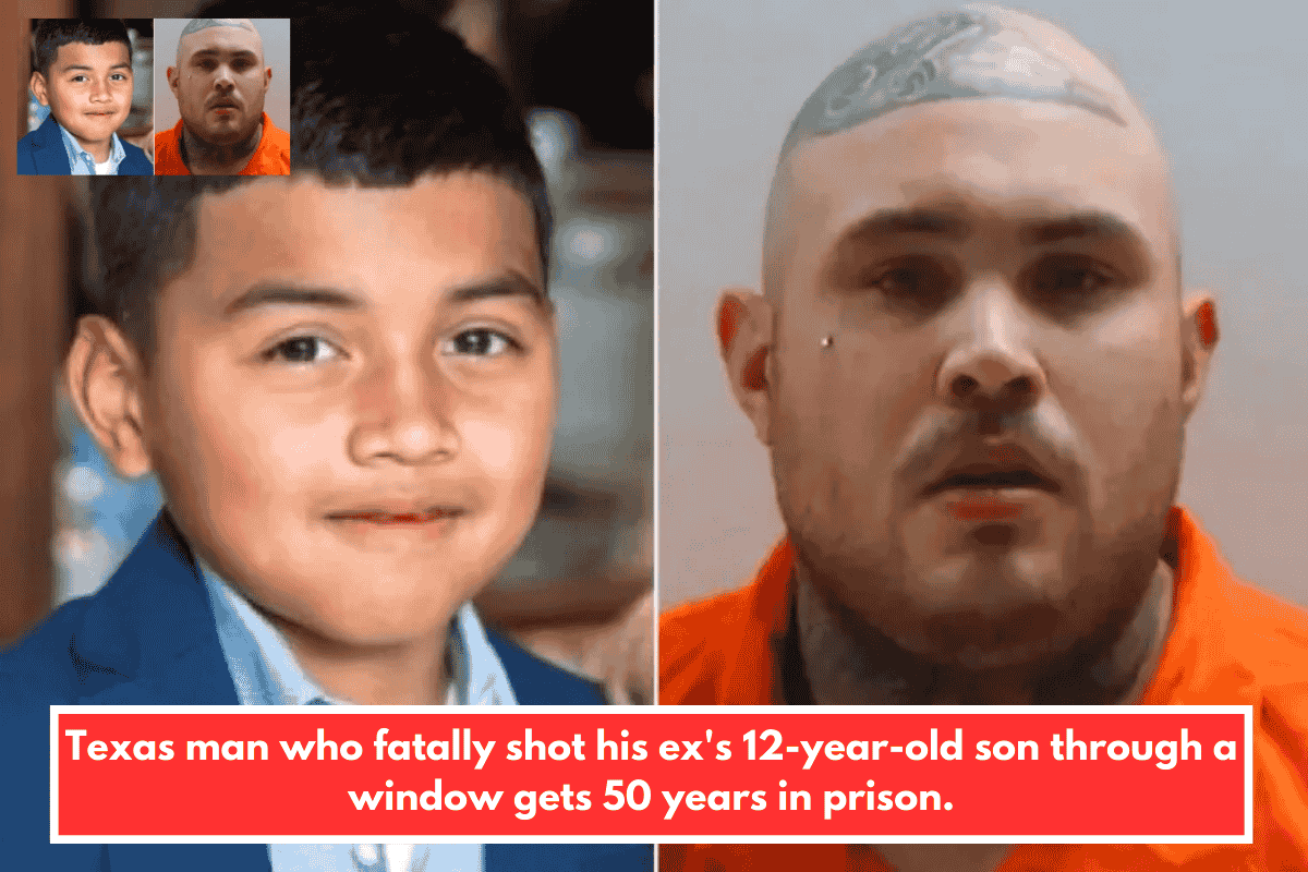 Texas man who fatally shot his ex's 12-year-old son through a window gets 50 years in prison.
