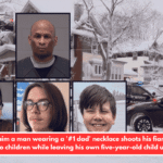 Police claim a man wearing a '#1 dad' necklace shoots his fiancee and her two children while leaving his own five-year-old child unhurt.