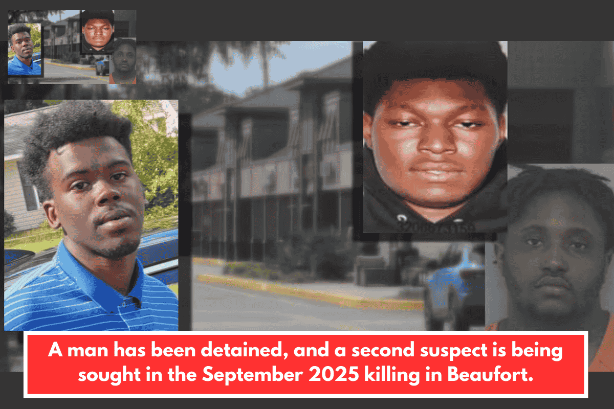 A man has been detained, and a second suspect is being sought in the September 2025 killing in Beaufort.