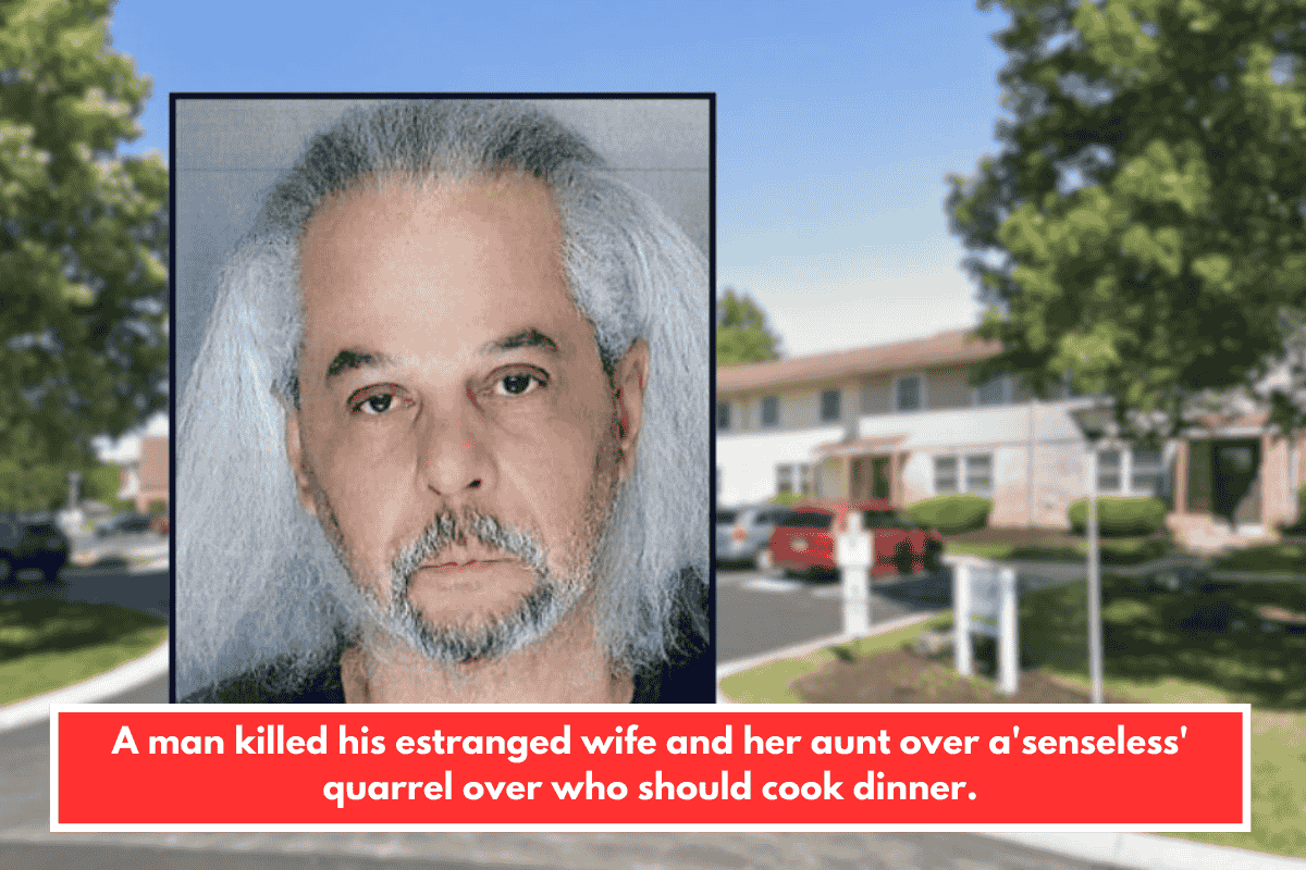 A man killed his estranged wife and her aunt over a'senseless' quarrel over who should cook dinner.