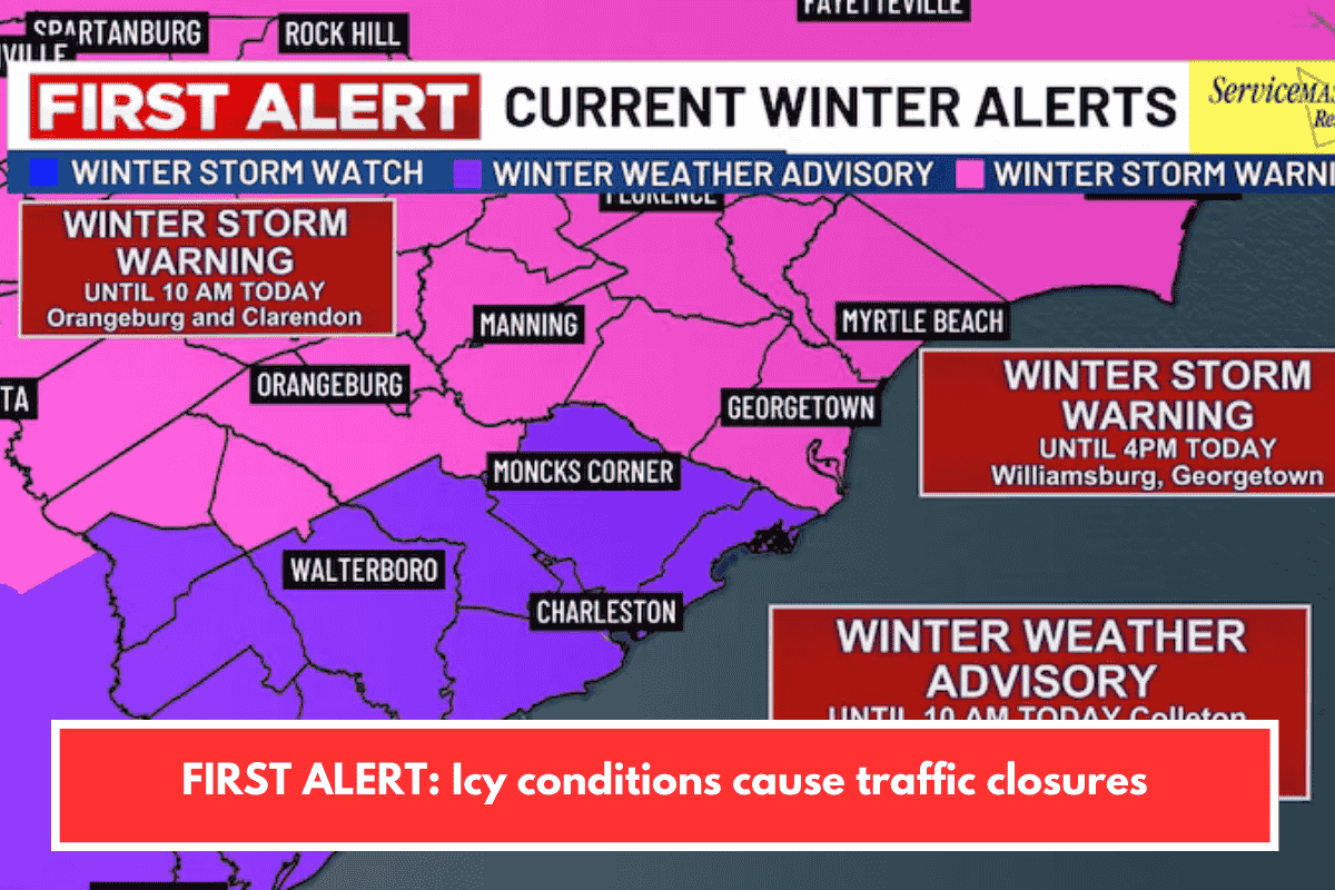 FIRST ALERT: Icy conditions cause traffic closures