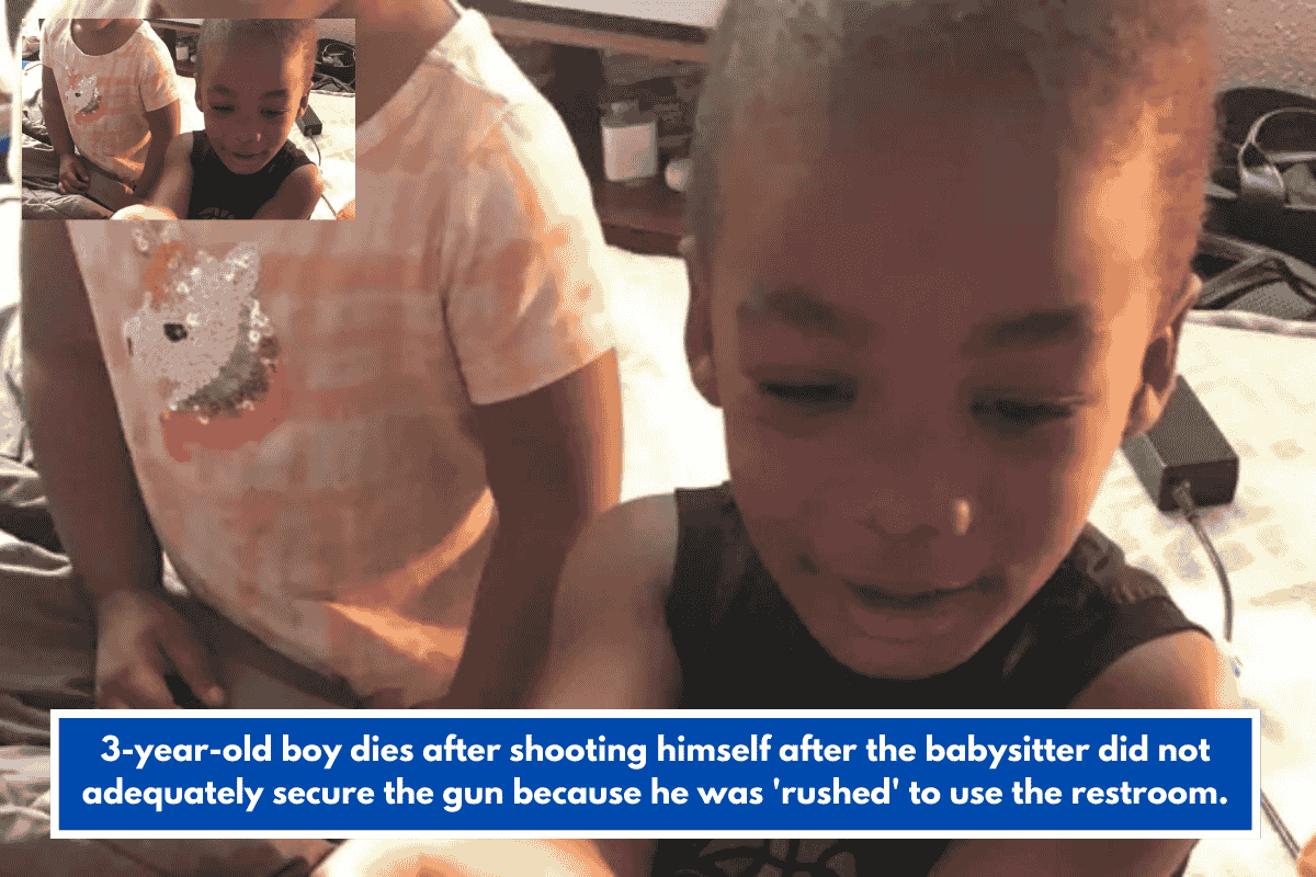 3-year-old boy dies after shooting himself after the babysitter did not adequately secure the gun because he was 'rushed' to use the restroom.