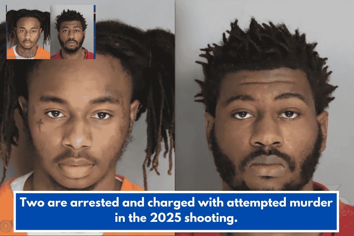 Two are arrested and charged with attempted murder in the 2025 shooting.