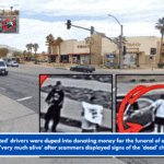 Good-hearted' drivers were duped into donating money for the funeral of a youngster who was'very much alive' after scammers displayed signs of the 'dead' child. Cops