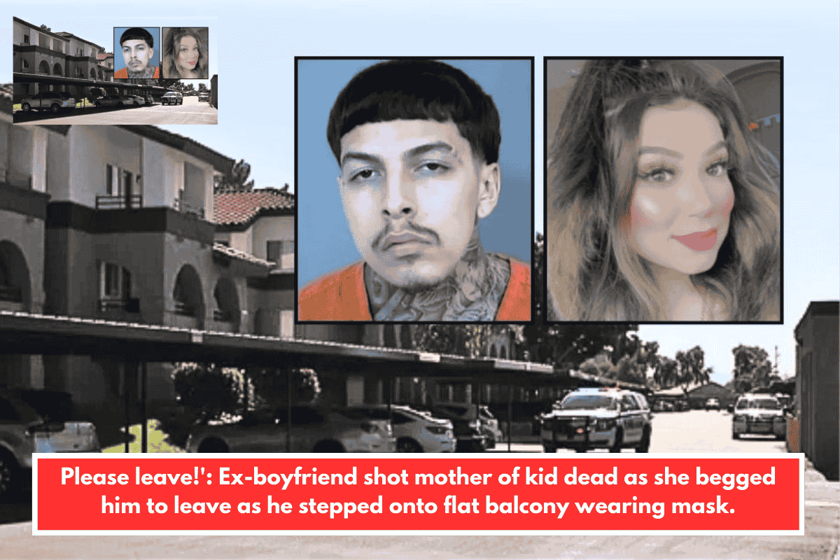 Please leave!': Ex-boyfriend shot mother of kid dead as she begged him to leave as he stepped onto flat balcony wearing mask.