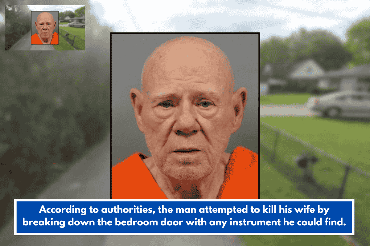 According to authorities, the man attempted to kill his wife by breaking down the bedroom door with any instrument he could find.