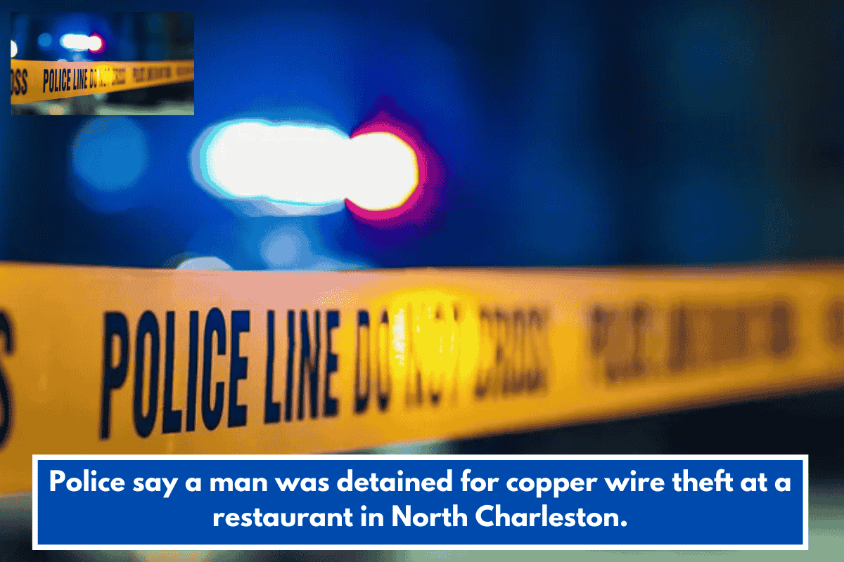 Police say a man was detained for copper wire theft at a restaurant in North Charleston.