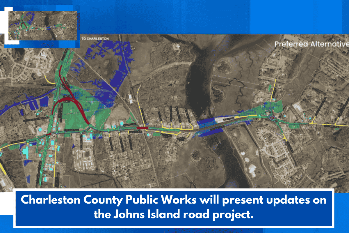Charleston County Public Works will present updates on the Johns Island road project.