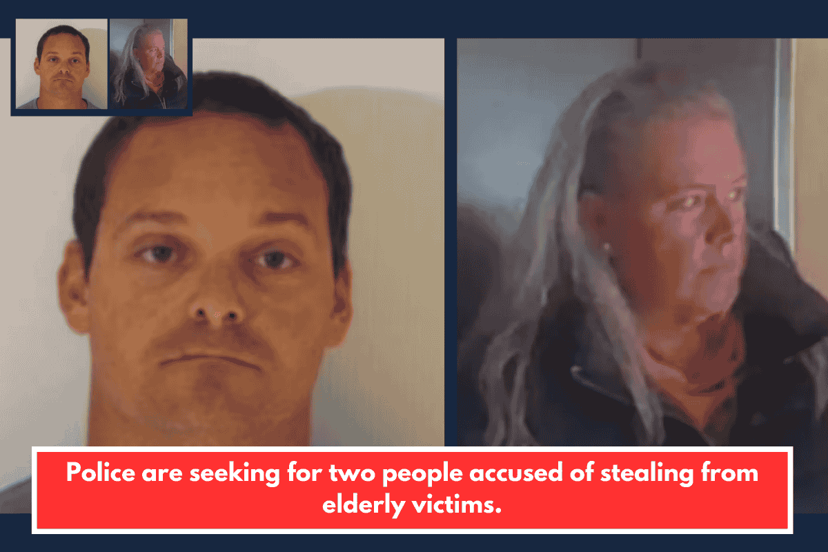 Police are seeking for two people accused of stealing from elderly victims.