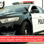 Three disabled men died of carbon monoxide poisoning after the driver allegedly 'left them in the running vehicle'.