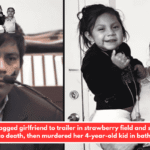 Man dragged girlfriend to trailer in strawberry field and stabbed her to death, then murdered her 4-year-old kid in bathtub.