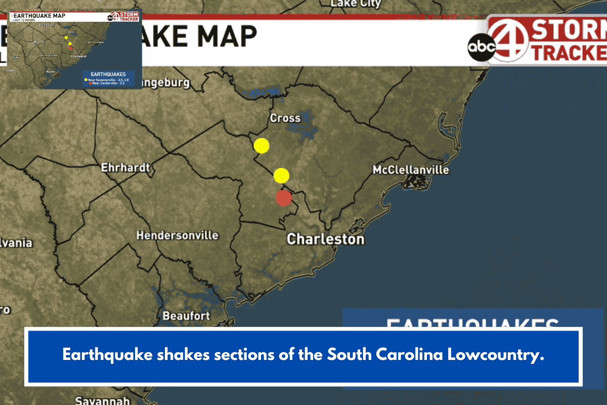 Earthquake shakes sections of the South Carolina Lowcountry.