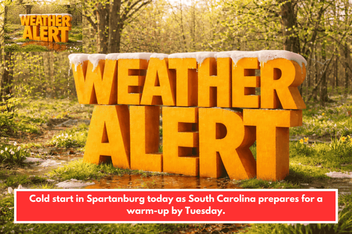 Cold start in Spartanburg today as South Carolina prepares for a warm-up by Tuesday.