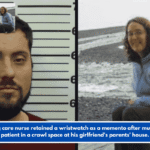 A nursing care nurse retained a wristwatch as a memento after murdering a patient in a crawl space at his girlfriend's parents' house.