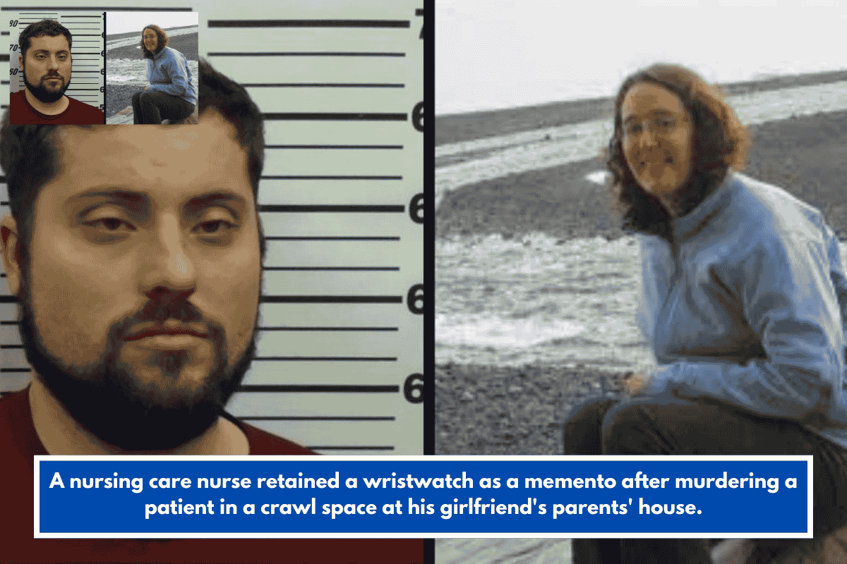A nursing care nurse retained a wristwatch as a memento after murdering a patient in a crawl space at his girlfriend's parents' house.