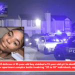 Claimed self-defense: A 10-year-old boy stabbed a 13-year-old girl to death following a major apartment complex battle involving "20 to 30" individuals, cops said