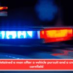 BCSO detained a man after a vehicle pursuit and a crash in a cornfield