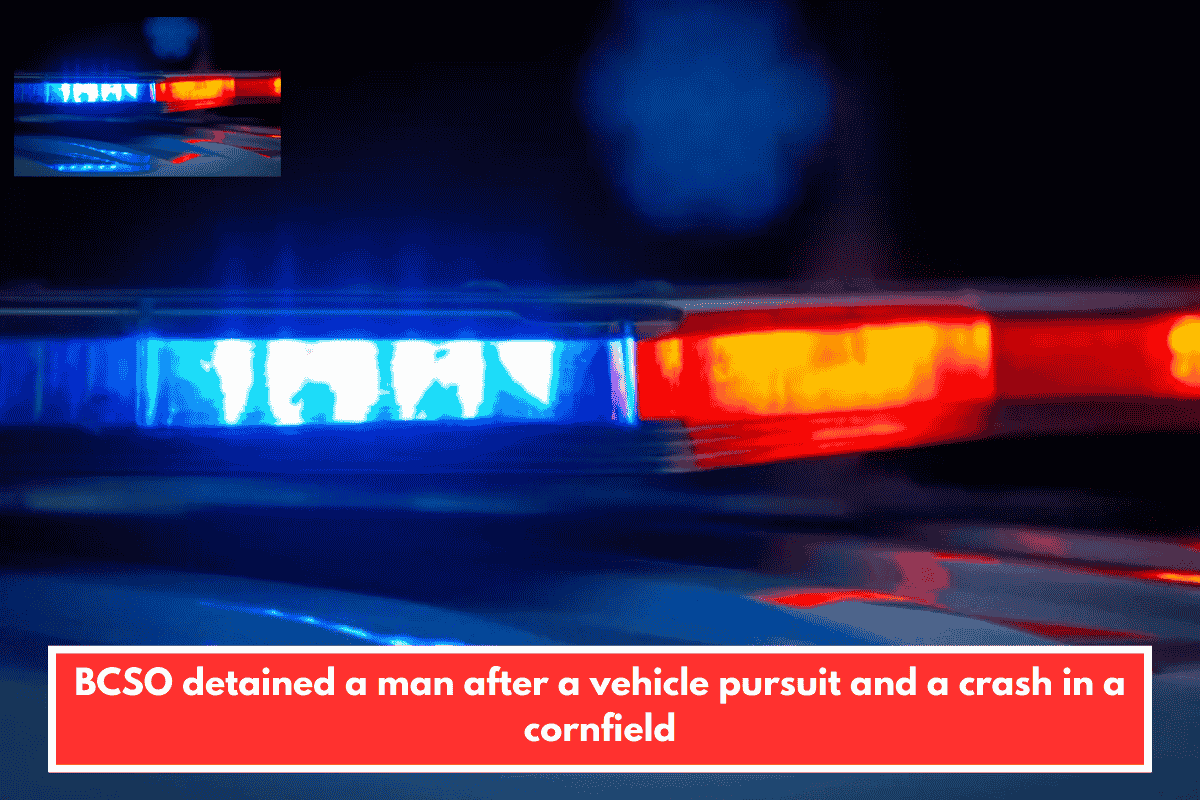 BCSO detained a man after a vehicle pursuit and a crash in a cornfield