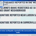 The third minor earthquake reported in the Lowcountry in less than a week.