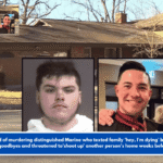 Teen accused of murdering distinguished Marine who texted family 'hey, I'm dying' before saying his final goodbyes and threatened to'shoot up' another person's home weeks before: Cops