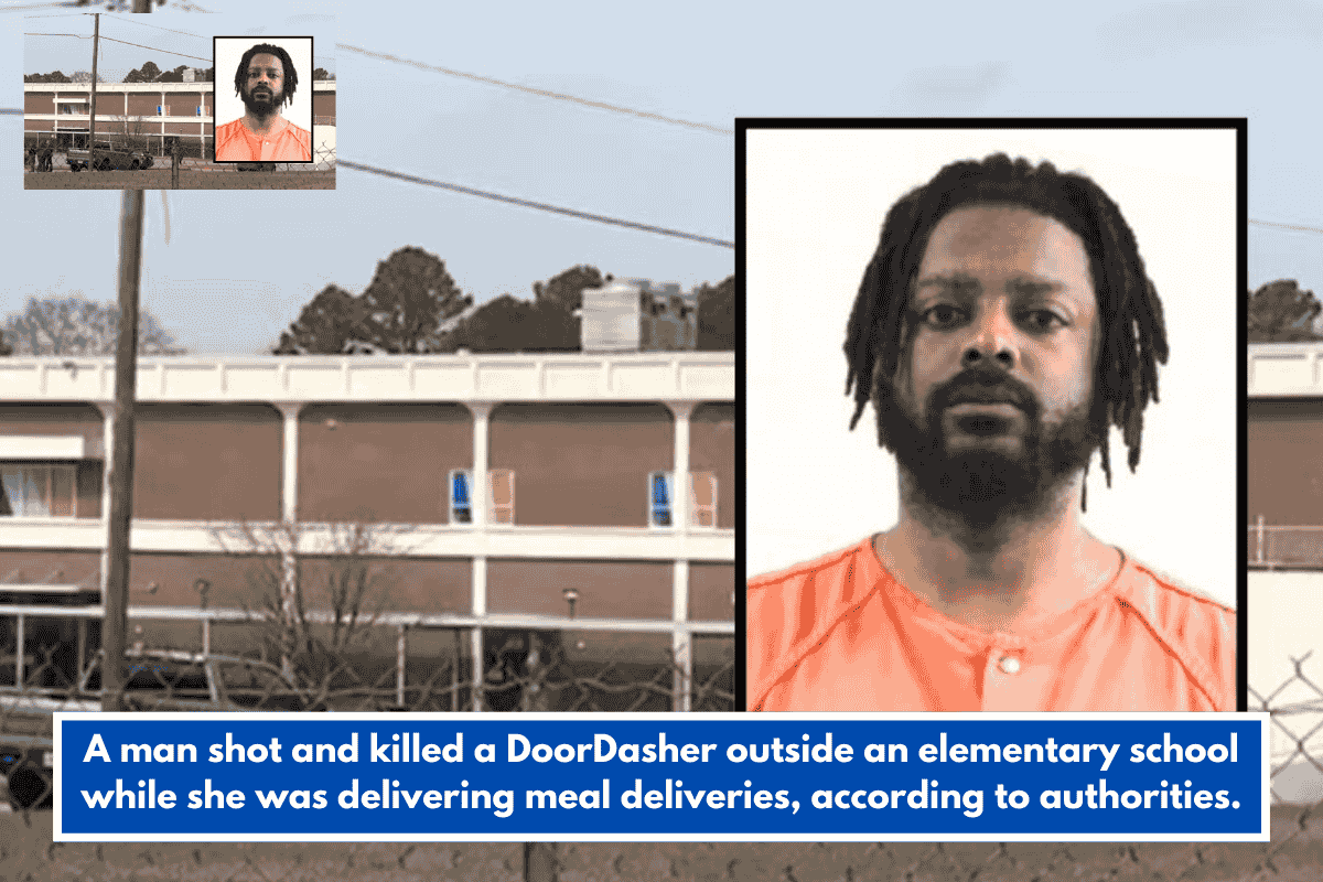 A man shot and killed a DoorDasher outside an elementary school while she was delivering meal deliveries, according to authorities.