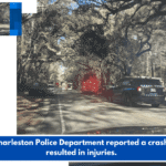 The Charleston Police Department reported a crash that resulted in injuries.