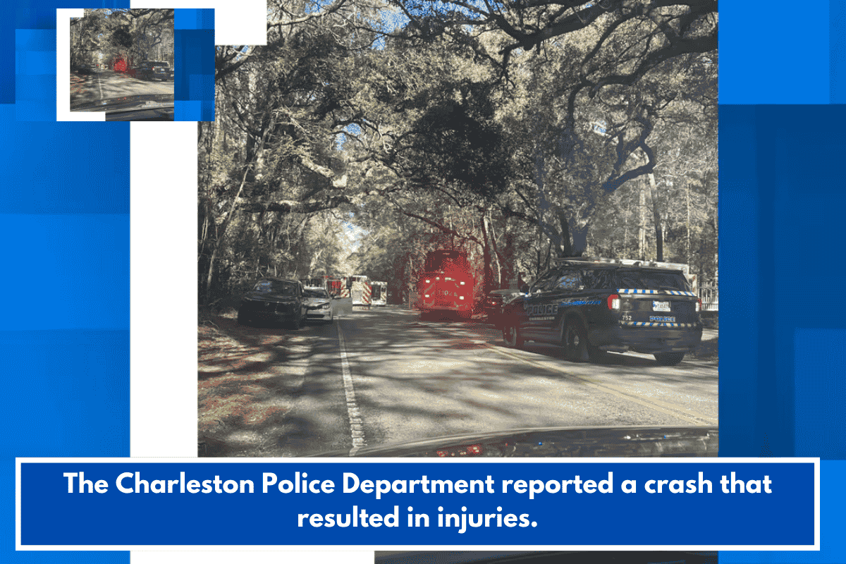 The Charleston Police Department reported a crash that resulted in injuries.