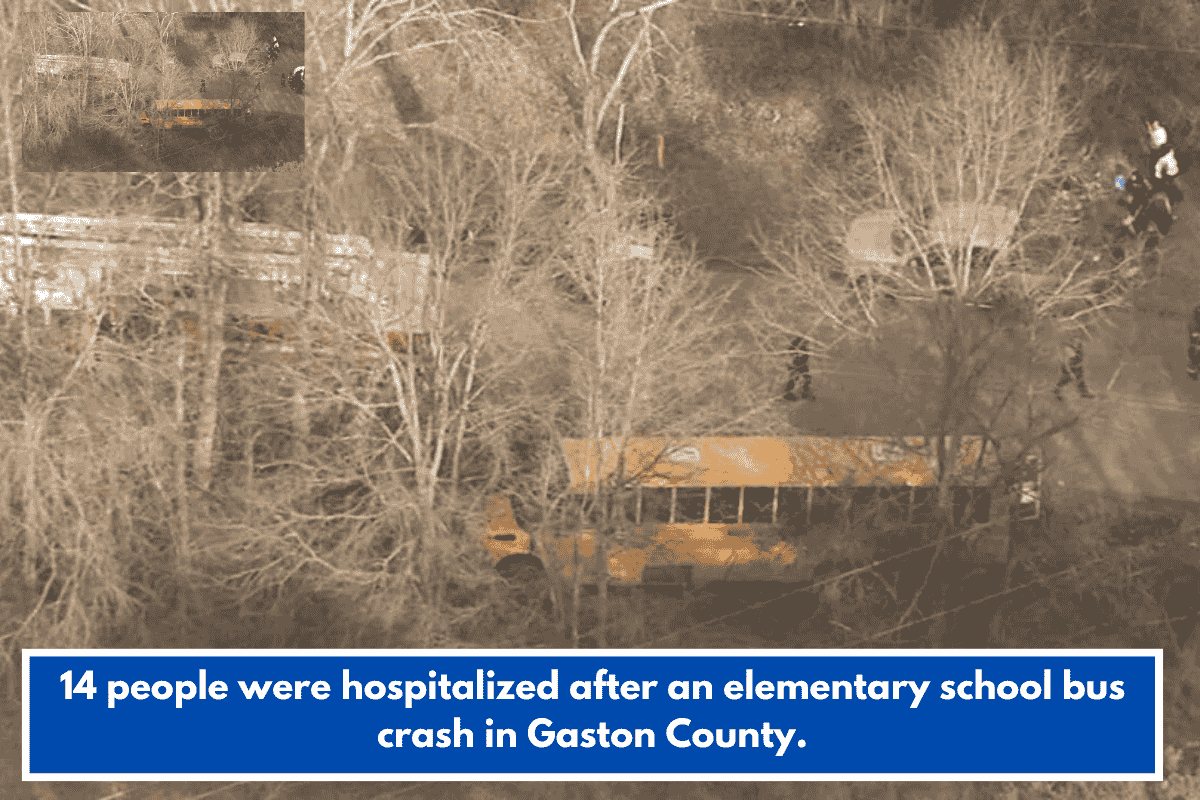 14 people were hospitalized after an elementary school bus crash in Gaston County.
