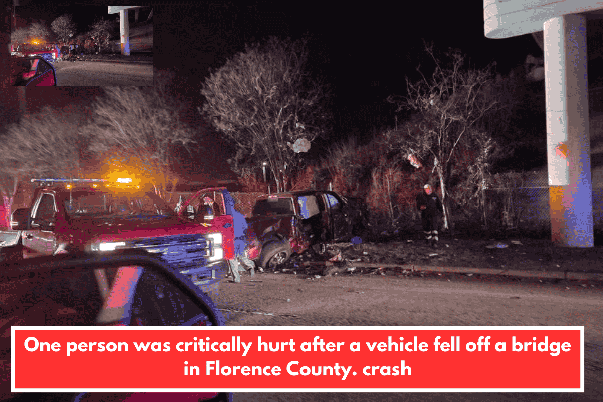 One person was critically hurt after a vehicle fell off a bridge in Florence County. crash