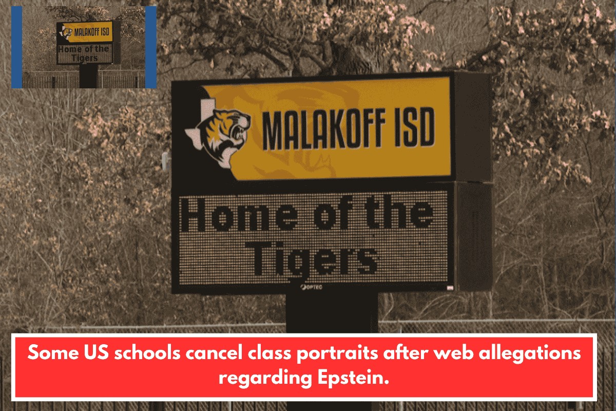 Some US schools cancel class portraits after web allegations regarding Epstein.