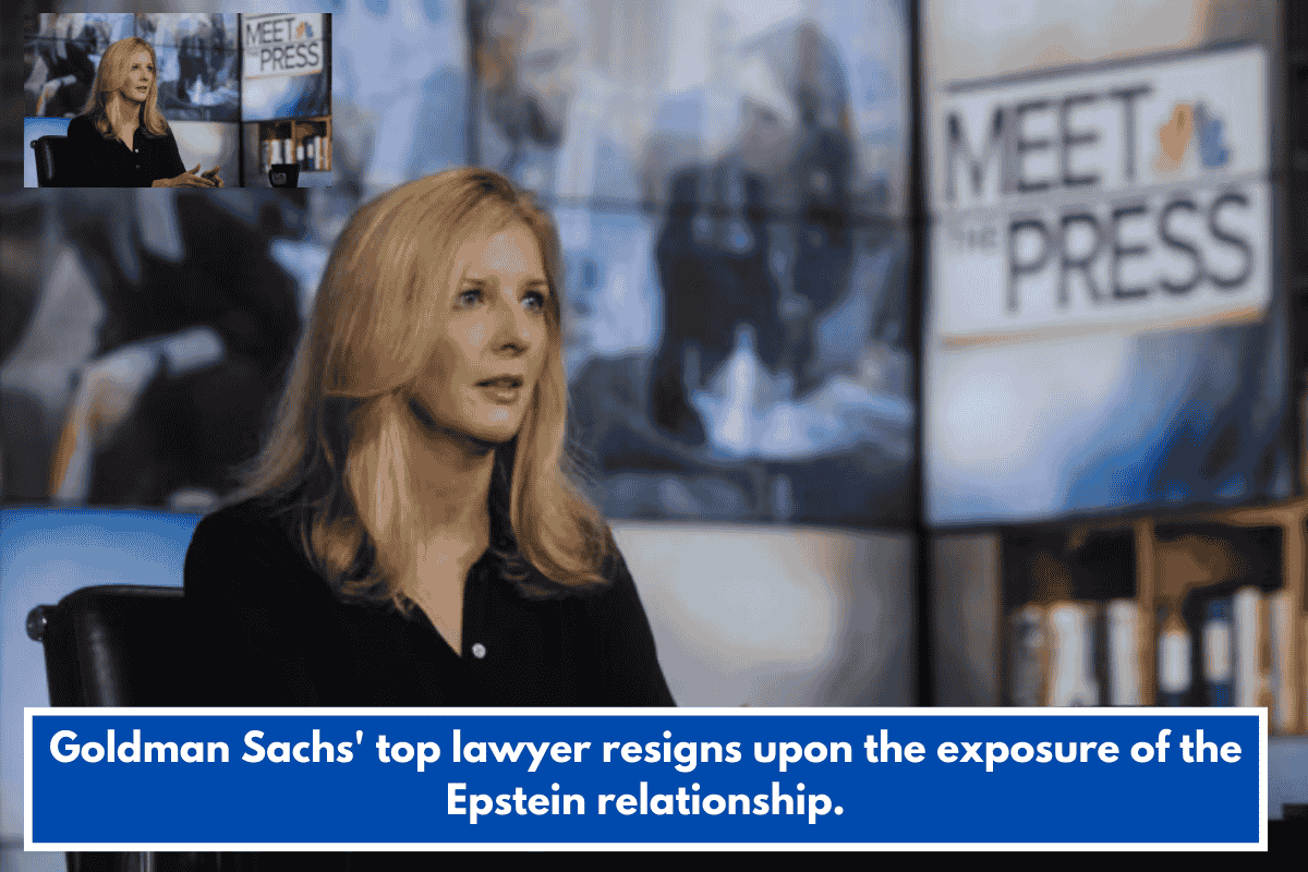 Goldman Sachs' top lawyer resigns upon the exposure of the Epstein relationship.