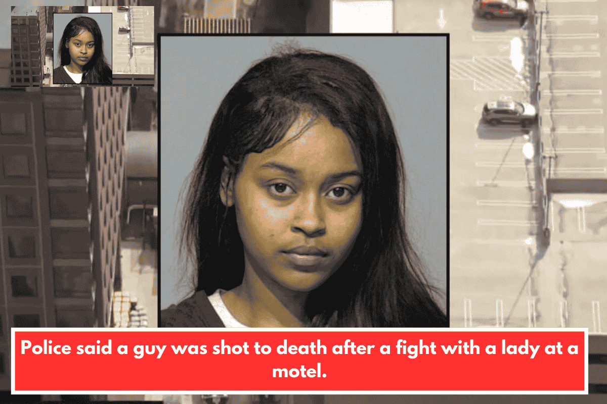 Police said a guy was shot to death after a fight with a lady at a motel.