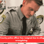 A Gaston County police officer has resigned due to allegations of wrongdoing.