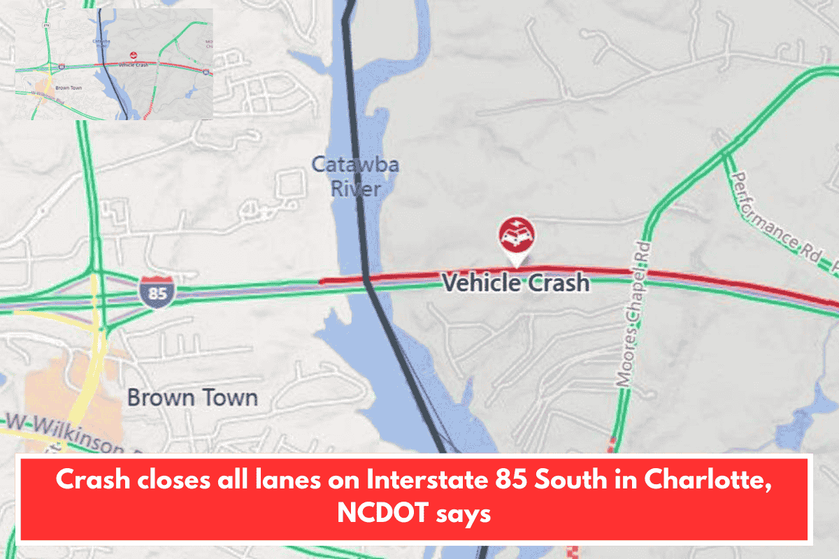 Crash closes all lanes on Interstate 85 South in Charlotte, NCDOT says