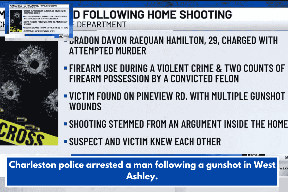 Charleston police arrested a man following a gunshot in West Ashley.