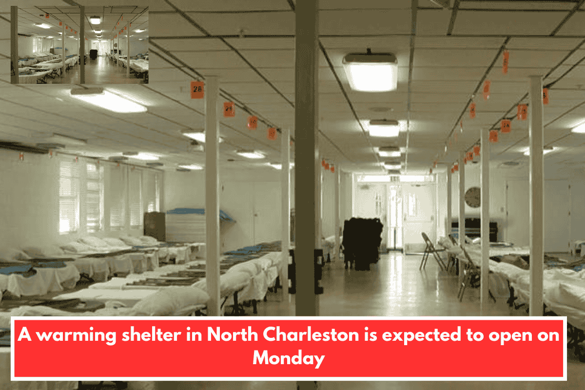 A warming shelter in North Charleston is expected to open on Monday