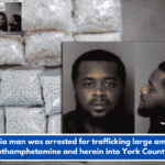 A Gastonia man was arrested for trafficking large amounts of methamphetamine and heroin into York County.