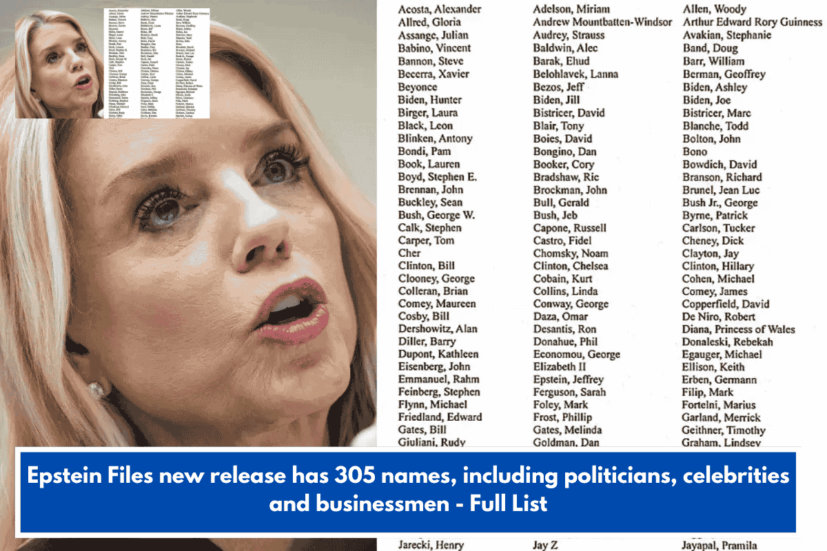 Epstein Files new release has 305 names, including politicians, celebrities and businessmen - Full List