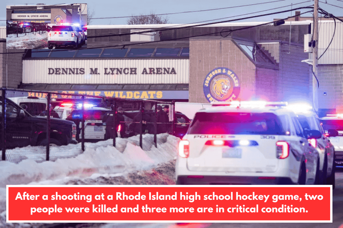 After a shooting at a Rhode Island high school hockey game, two people were killed and three more are in critical condition.