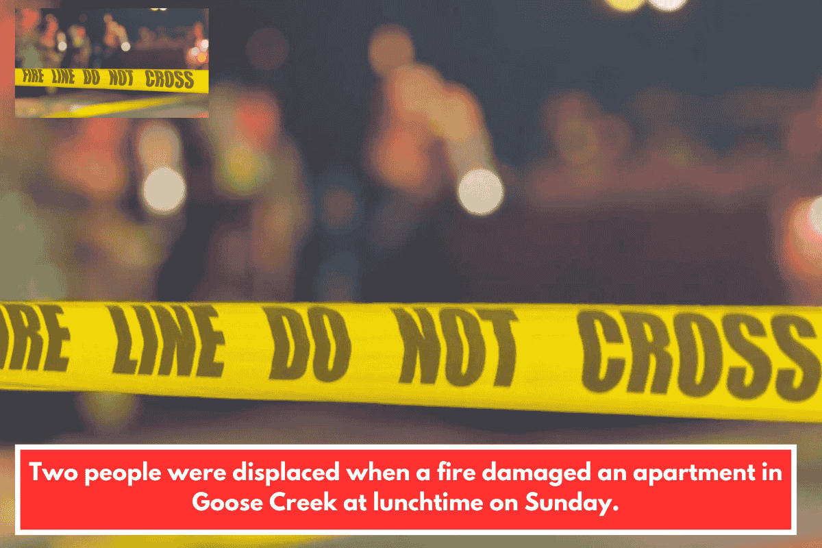 Two people were displaced when a fire damaged an apartment in Goose Creek at lunchtime on Sunday.