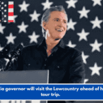 California governor will visit the Lowcountry ahead of his book tour trip.