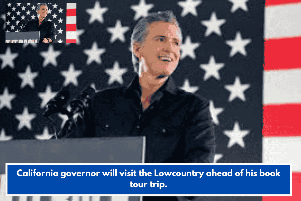 California governor will visit the Lowcountry ahead of his book tour trip.