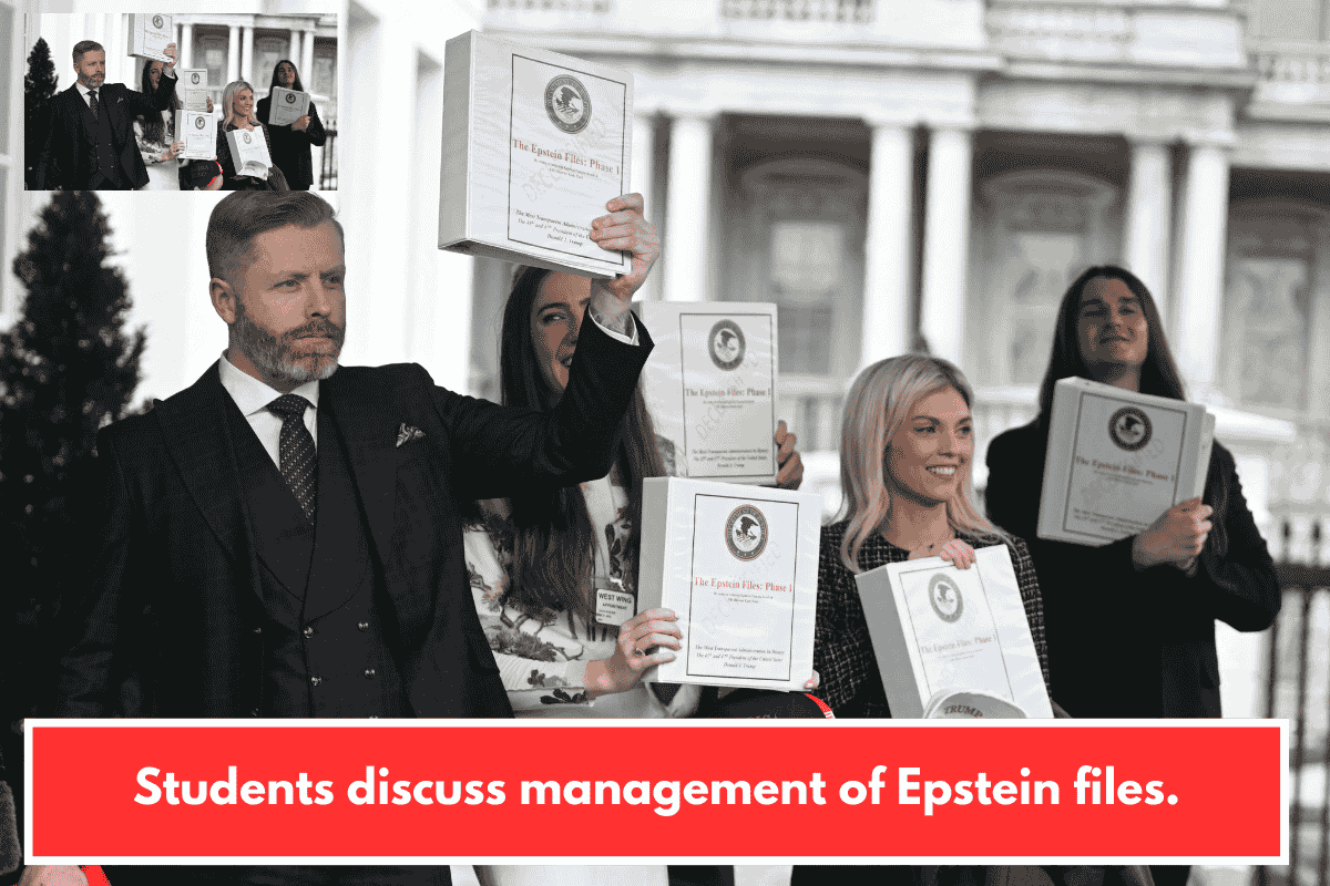 Students discuss management of Epstein files.