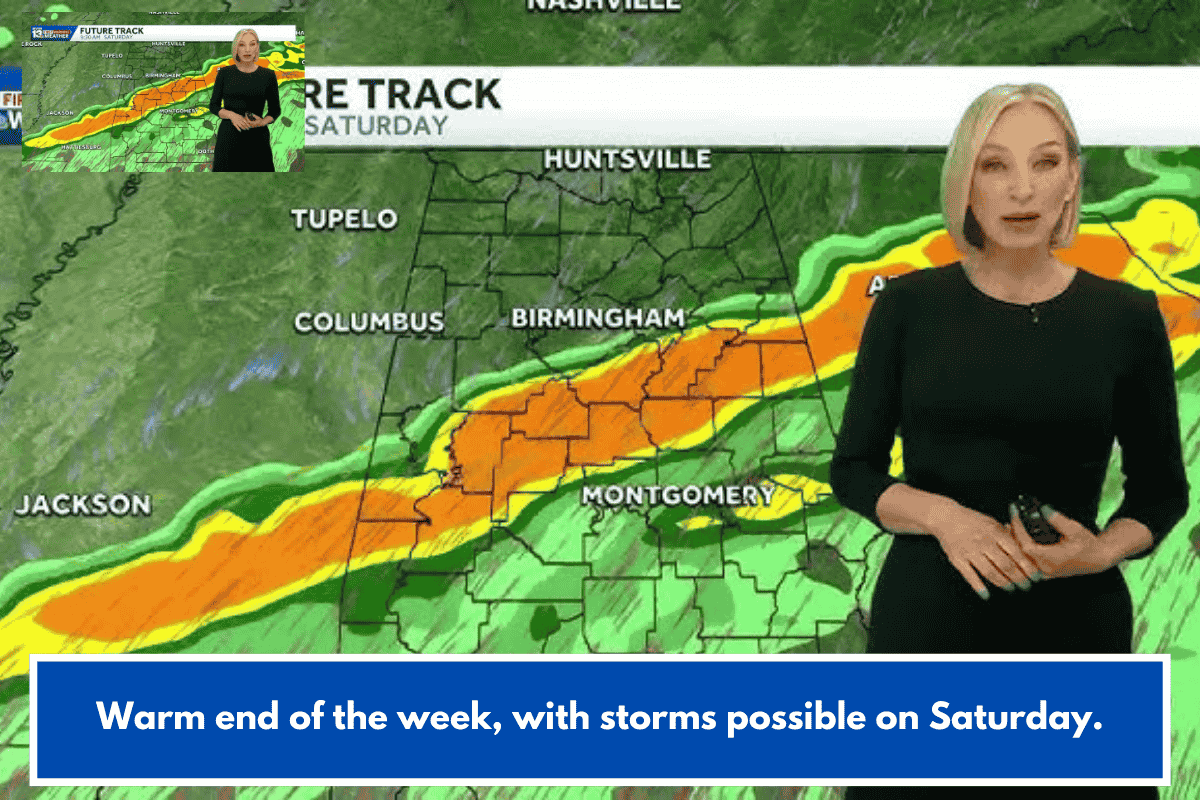Warm end of the week, with storms possible on Saturday.