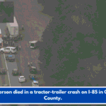 One person died in a tractor-trailer crash on I-85 in Gaston County.