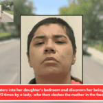 Mother enters into her daughter's bedroom and discovers her being stabbed nearly 20 times by a lady, who then slashes the mother in the face. Police