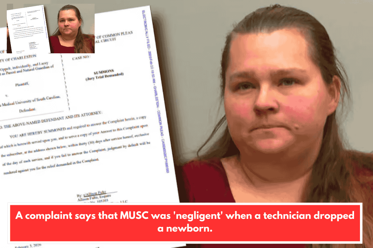 A complaint says that MUSC was 'negligent' when a technician dropped a newborn.