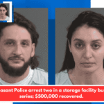 Mt. Pleasant Police arrest two in a storage facility burglary series; $500,000 recovered.