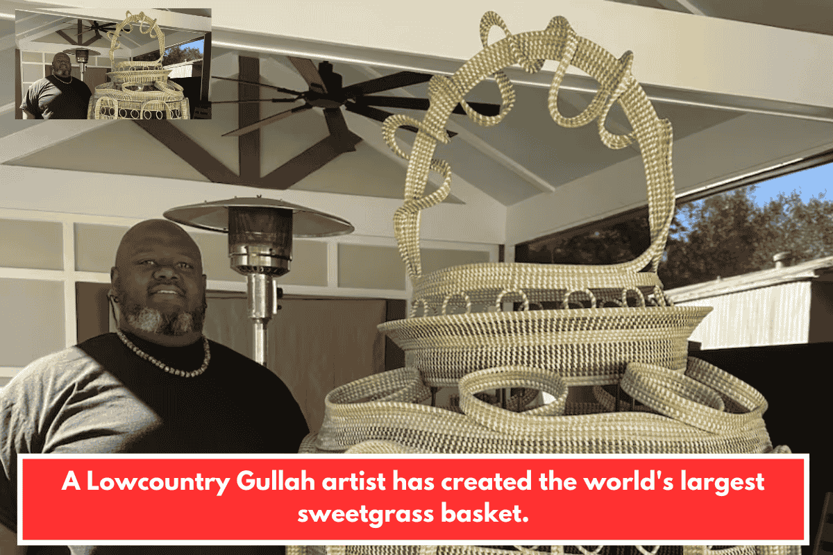 A Lowcountry Gullah artist has created the world's largest sweetgrass basket.